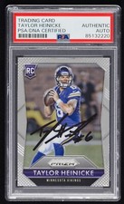 TAYLOR HEINICKE Signed 2015 Panini Prizm Rookie RC Card #288 - VIKINGS - PSA. rookie card picture
