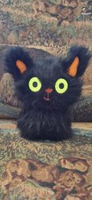 Fluffy Black Cat Stuffed Animal Plush Toy Halloween Decor