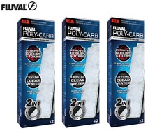 FLUVAL U3 POLY-CARB CARBON CARTRIDGE BUNDLE FISH AQUARIUM FILTER MEDIA 3 X 2 PCK