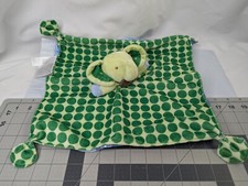 Carters Green Elephant Lovey Circles Security Blanket Knotted Stuffed Animal Toy