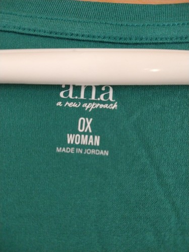 A.n.a. Shirt Women's OX TEAL T shirt Short Sleeve Round Neck Top NWT - Picture 2 of 5