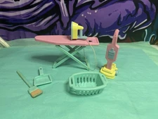 Playskool Play Around Dollhouse Neat & Tidy Vacuum Ironing Basket Broom Dust Pan