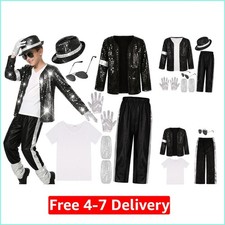 Dance Star Kids Costume for Boys 80S 90S Pop Stage Cosplay Party Halloween Role