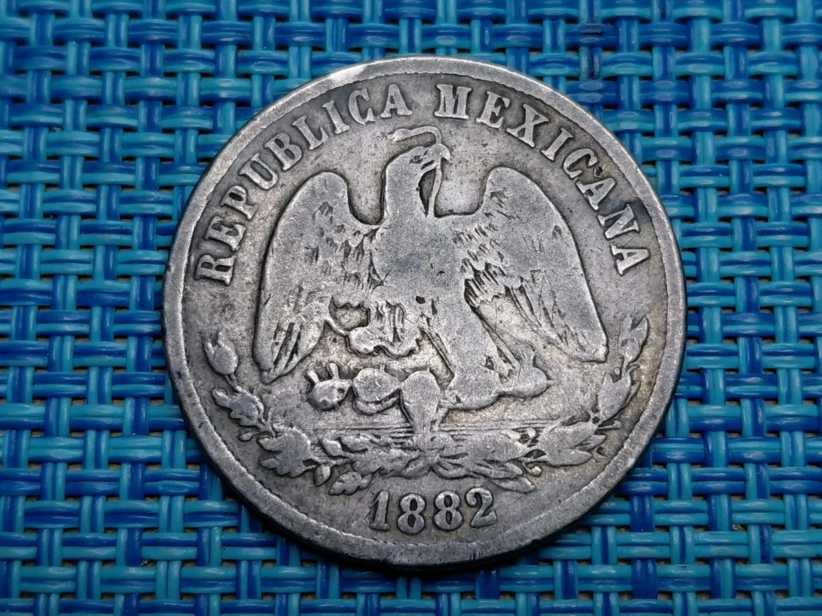 Circulated Silver 1882 Year Second Republic of Mexico Coins (1867