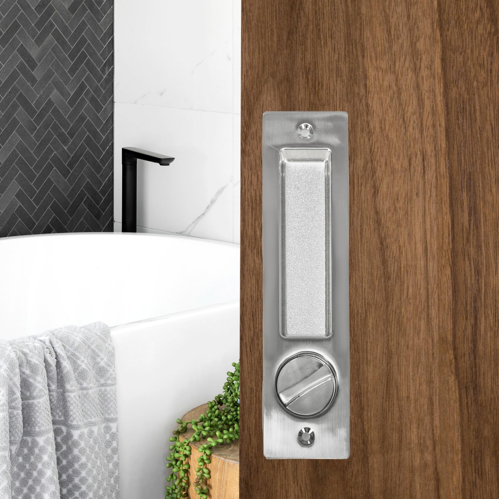 Pocket Door Lock with Key Privacy Handle Hardware for Bathroom Bedroom Closet