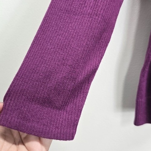J. Jill Spiced Plum Sweater M NWT Cotton Blend Ribbed V-neck - Picture 5 of 7