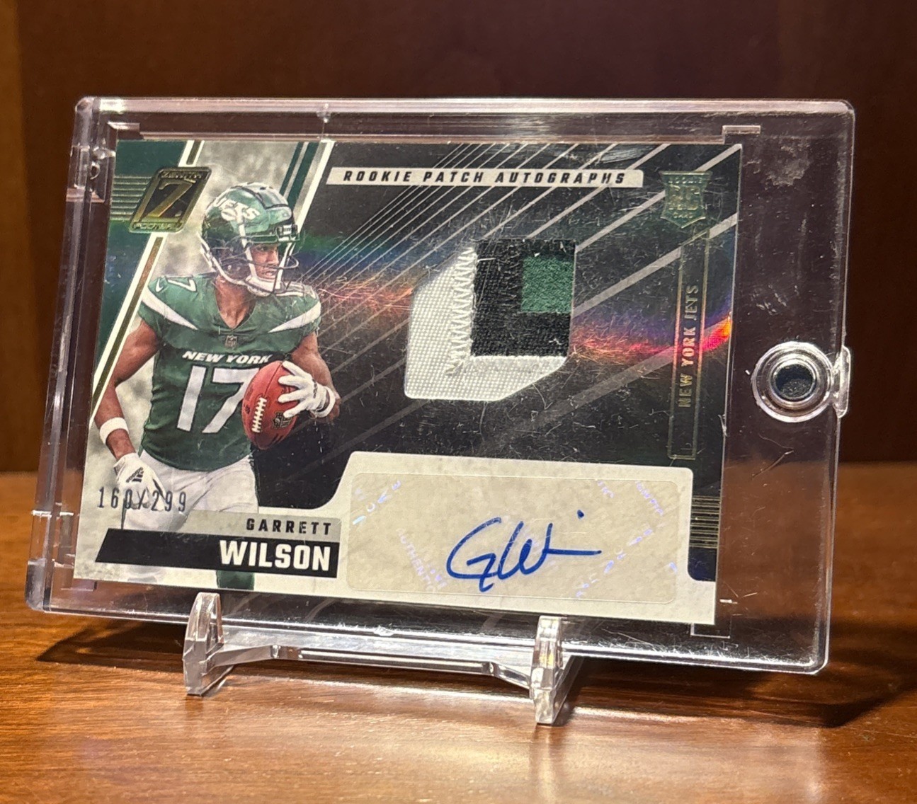 2022 Panini Zenith Garrett Wilson Rookie Three Color Patch Auto Refractor # /299