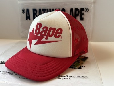 BAPE STA LOGO trucker hat cap a bathing ape star BAPESTA