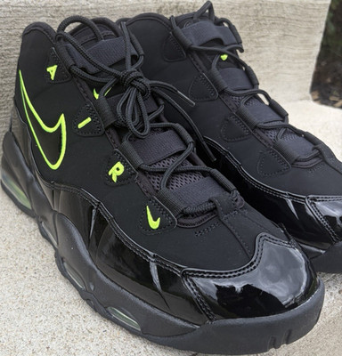 Nike Air Max Uptempo Black Neon Green Mid Top Basketball Sneaker