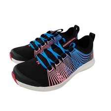 Under Armour Infinity 2.0 Girl Running Shoes Preschool Sz 12K Black/Blue No Lace