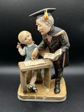 Vintage Norleans Bisque Porcelain Figurine–Teacher & Student 8.5" Made in Japan