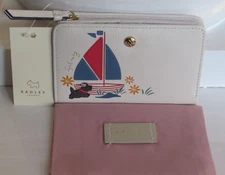Radley London SAIL AWAY Medium Bifold Wallet Purse Natural NWT $108