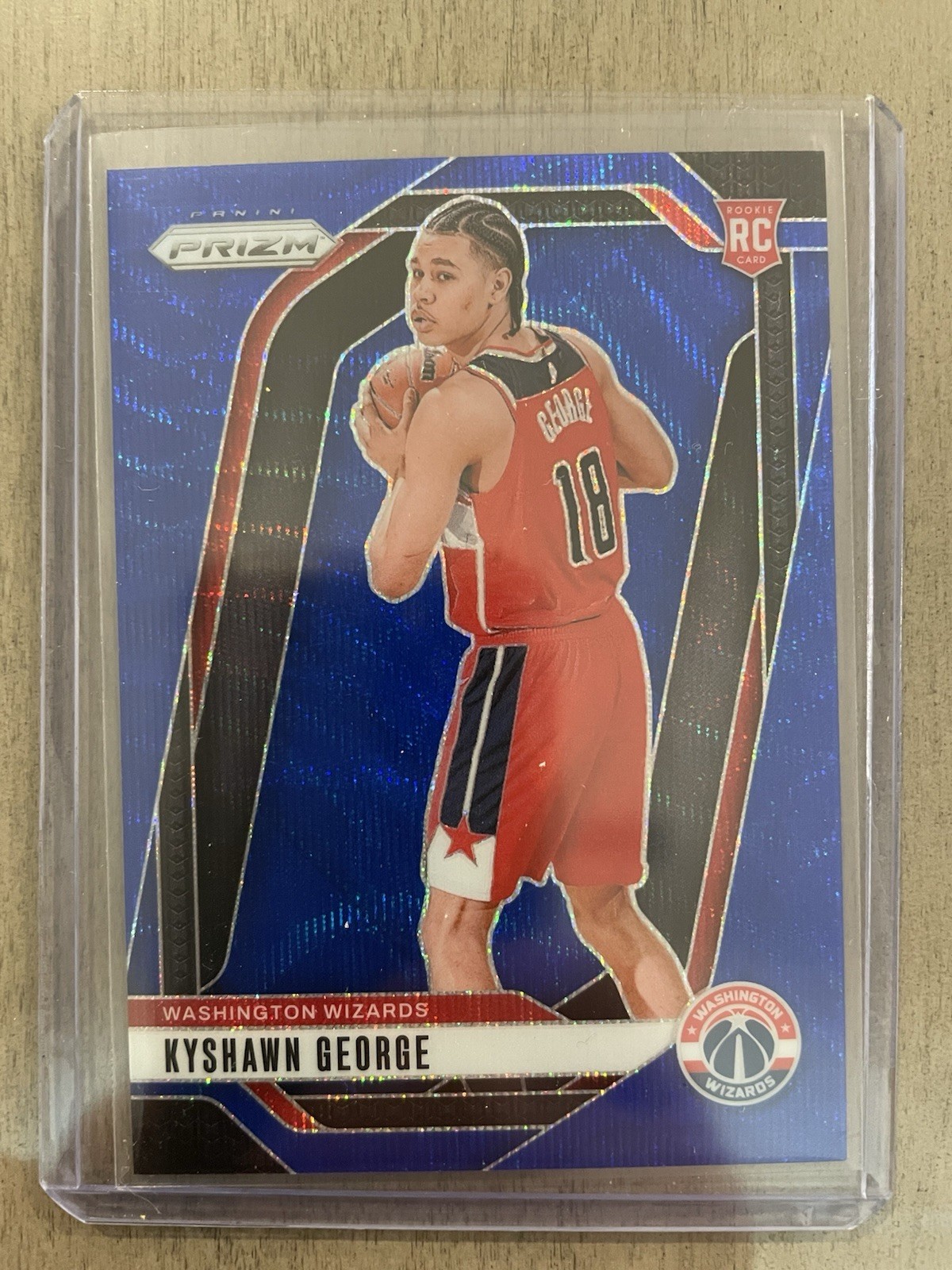 2024-25 Panini Prizm Kyshawn George RC Blue Wave /125 #257 Wizards