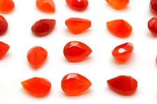 AAA Natural Red Onyx Faceted Pear Shape Loose Gemstone