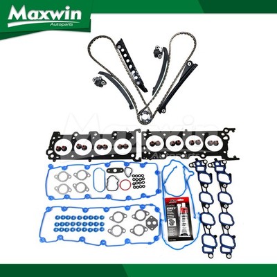 Head Gasket Set Timing Chain Kit Fit Ford E-150 E-250 E-350 Super Duty 5.4L