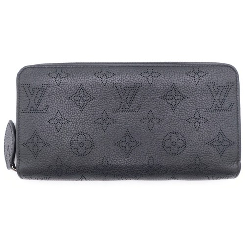 LOUIS VUITTON Monogram Mahina Leather Zippy Wallet Long Black M61867 Used 8b150b