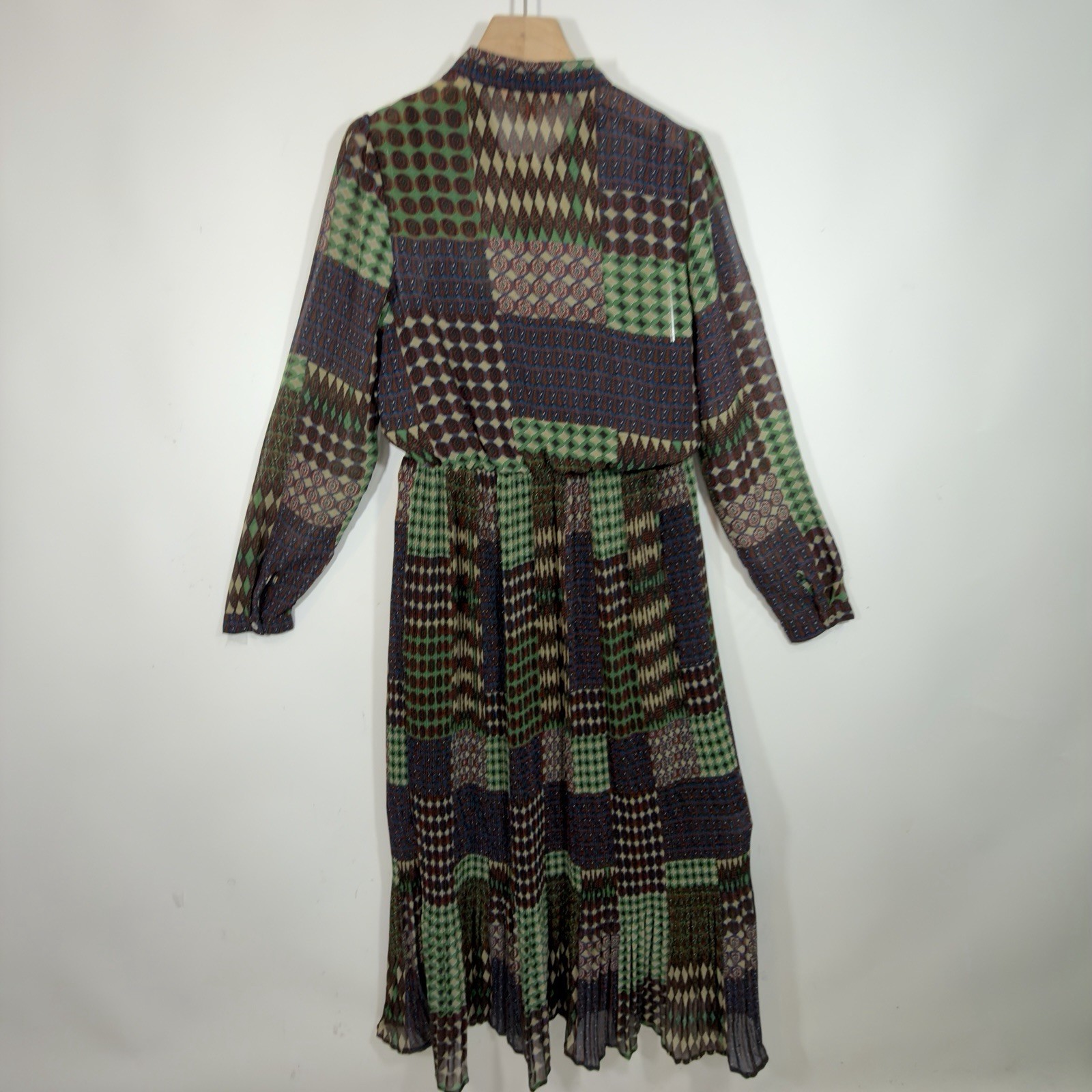 ModCloth Patchwork Print Sheer Pleats Maxi Dress … - image 6