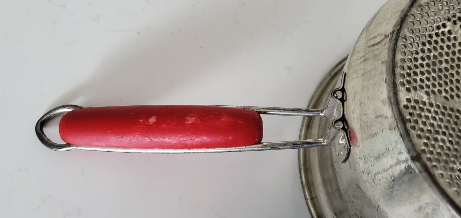 Vintage Foley Food Mill Tomato De-Seeder For Juice Grinder Canning Red Handle