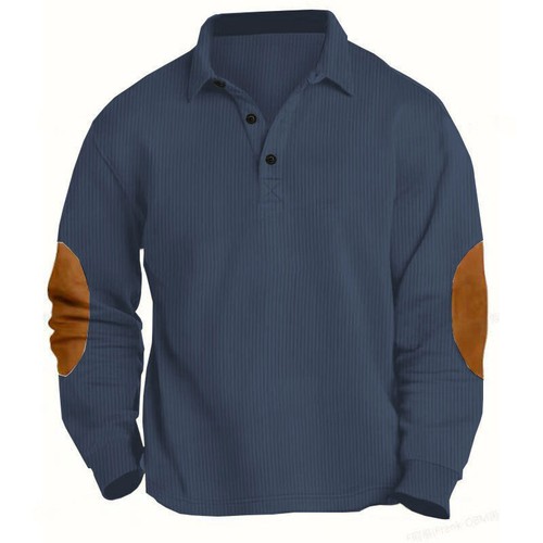 Men's Long Sleeve Lapel Shirt Hoodie T-shirt Base Pullover Hoodie Sweatshirt Top - Picture 18 of 29