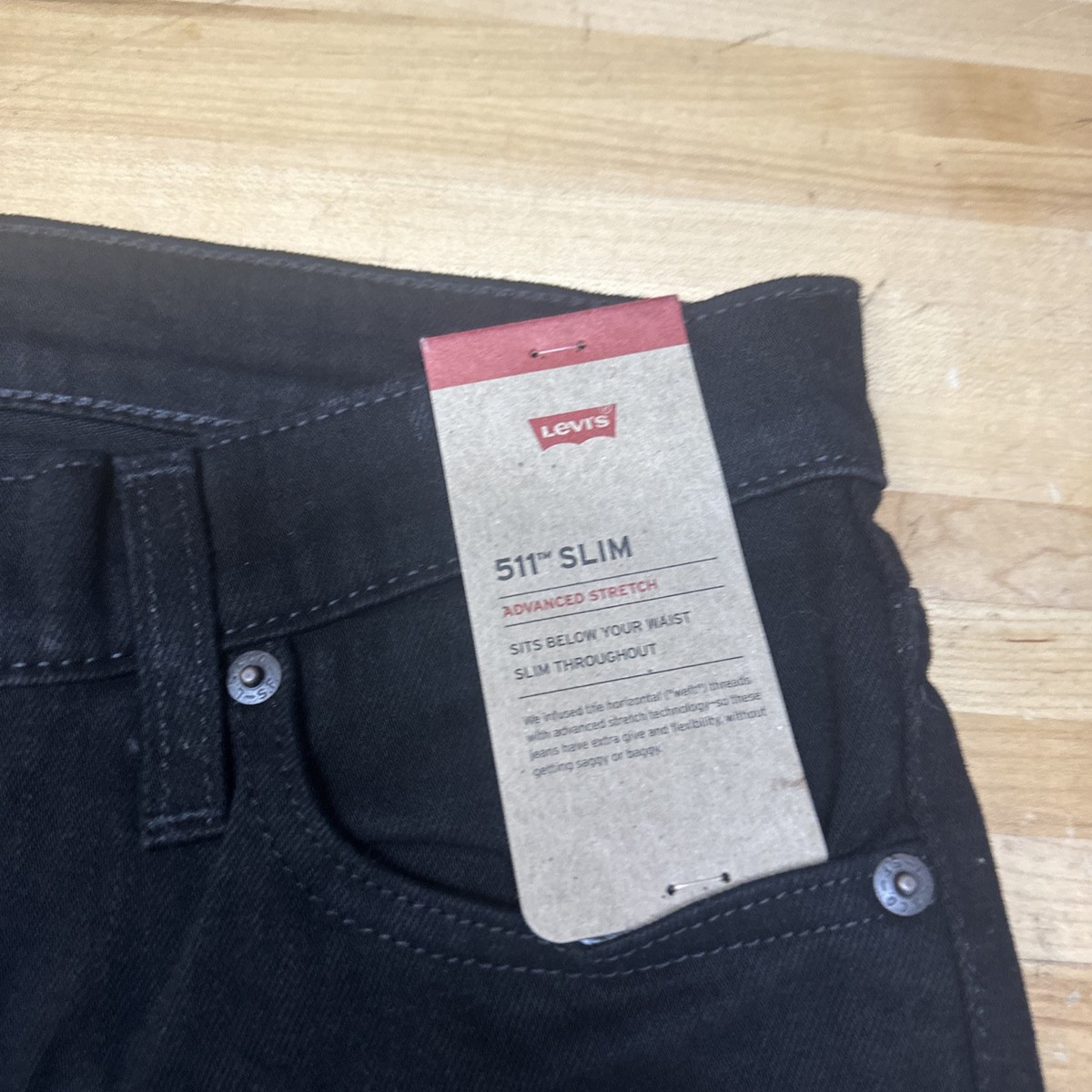 Levis 511-5382 SLIM Fit Men's Deep Black Jean Size SIZE 30x29 | eBay