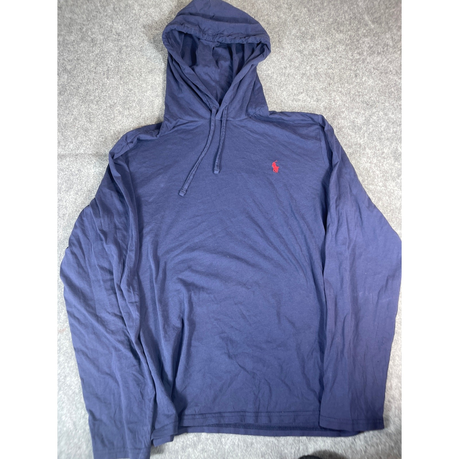 Polo Ralph Lauren Felpa con Cappuccio Uomo Grande Blu Pullover Felpa Rosso Pony Logo