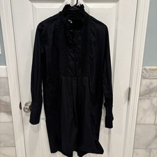 Isabel Marant Etoile Black Cotton Shirtdress Shift Size 36 US Small Lace Collar