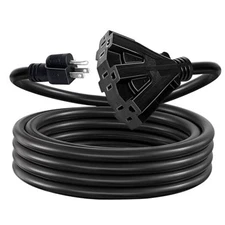12 Gauge 3 Outlet Outdoor Extension Cord 12/3 Heavy Duty Power Cord 15 FT