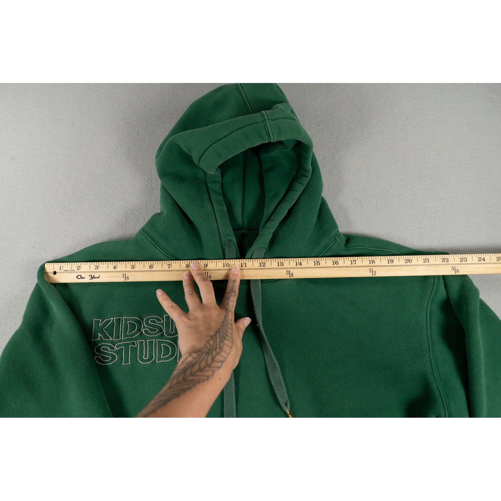 KidSuper Studios Embroidered Graphic Hoodie Green Cotton Sweatshirt Medium image 10