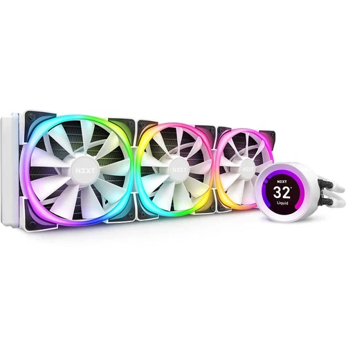 NZXT Kraken 240 RGB 2x120mm AIO Liquid CPU Cooler Matte White W/ 3x NZXT Fans