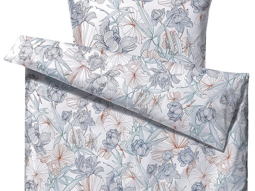 Södahl Bettwäsche 135x200 skandinavisches Blumendesign Foliage indigo - Bild 4 von 5