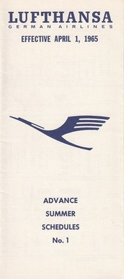 Lufthansa timetable 1965/04/01 advance North American edition