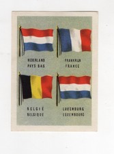 Belgian Chocolates Card 1950s. Military #05. Flags France Belgium Luxemburg
