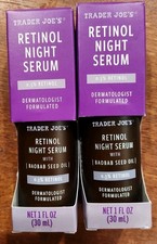 Lotto di 2 Trader Joes Retinolo Siero Notturno Dermatologo Formulato 1 Floz 30ml ✨