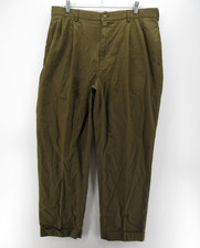 VINTAGE Ralph Lauren Polo Pants Men 38X30 Green Hammond Pleated Cuffed Trousers 