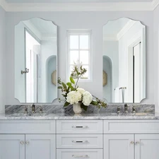 2 Pack Long Vanity Mirror for Wall, 36"x18" Arched Decorative Mirror, Silver ...