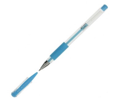 Gel Pen, Neon Blue - Ballpoint - Non-Smear + Quick Dry - Writing, Drawing, Color