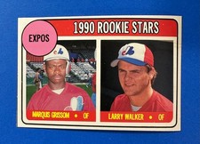 1990 BBC #35 MARQUIS GRISSOM ROOKIE STARS Magazine Insert cut out card B2026304