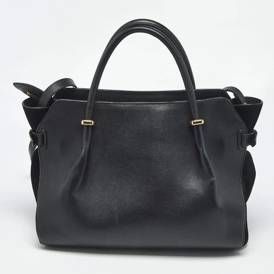 Bolso de Mano Nina Ricci Negro Cuero y Gamuza Mediano Marche Foto 4 de 4