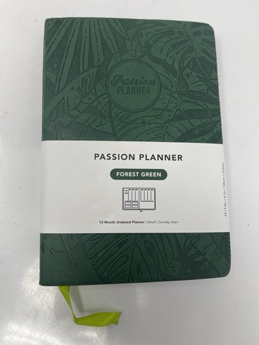 Passion Planner 12 Month Planner Undated Sunday Start NEW Small Forest Green