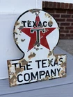 VINTAGE TEXACO MOTOR OIL PORCELAIN SIGN TEXAS GASOLINE GAS STATION  SIGN￼
