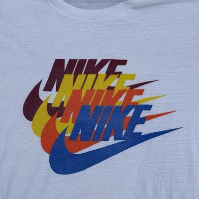 Nike Vintage T Shirt Mens 70s Quad Swoosh Stack OG Rare Pinwheel