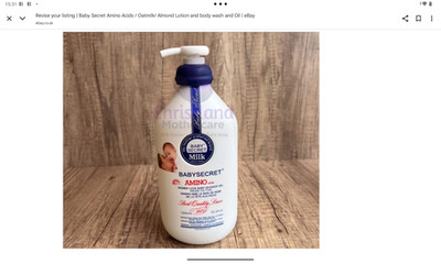 Baby Secret Aminosäuren/Hafermilch/Mandellotion und Duschgel und Öl