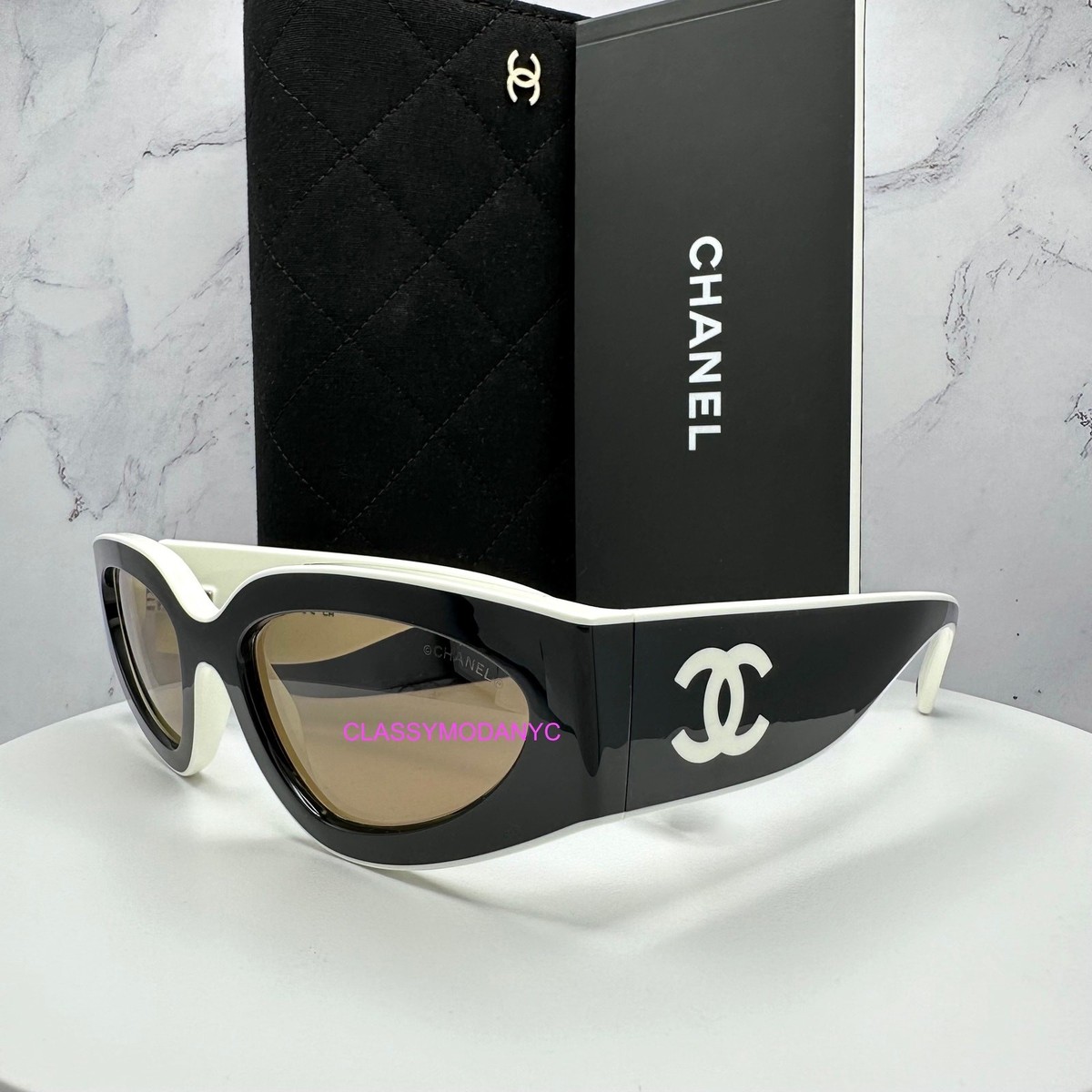 CHANEL ブラック キャットアイ サングラス Chanel ブラック キャットアイ サングラス ココマーク - メルカリ