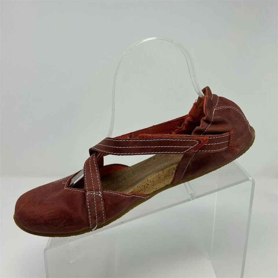 Женские балетки Ahnu Karma красные кожаные размер 9 повседневные удобные туфли без шнурков - Изображение 3 из 4