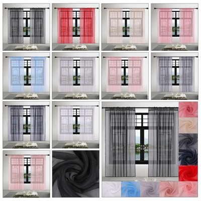 Paar Lucy Voile Gardinen (2 Paneele) - hochwertige unifarbene transparente obere Paneele