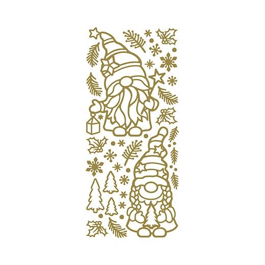 JEJE Peel Off Stickers - Gnome Christmas Trees Gold