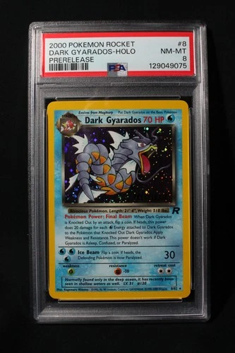Dark Gyarados (8/82) Pre-Release Team Rocket - PSA 8