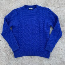 BARBOUR MENS L WINDAGE CABLE CREW SWEATER DESIGNER WOOL COTTON BLEND JUMPER KNIT