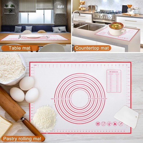Spianatoia per Impastare Silicone 70x 50cm Grande Tappetino Silicone Forno - Foto 21 di 24