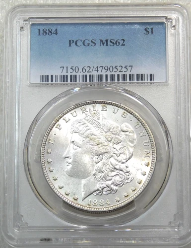 1884 P Morgan Silver Dollar PCGS MS62 Frosty PQ Just Graded New Holder #M300M